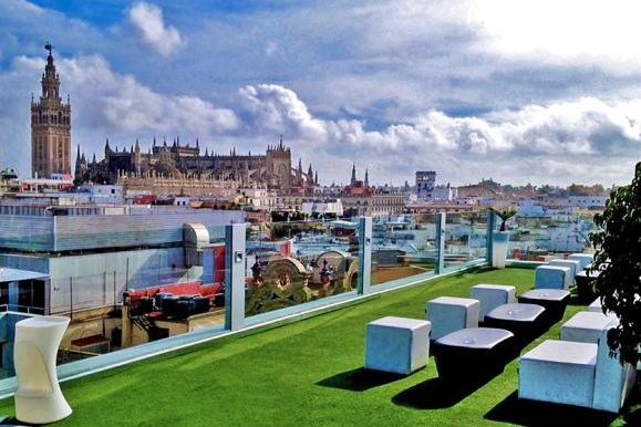 Hotel Inglaterra Sevilla Golf Vakantie Terras  Golfitme