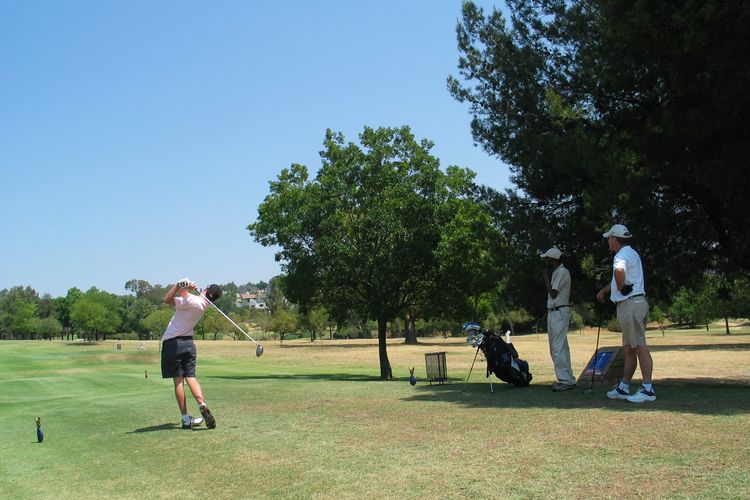 Stellenbosch Golf Zuid Afrika Kaapwijnstreek Tee.JPG