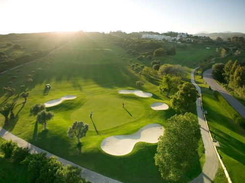 Estepona Golf Spanje Costa Del Sol Green Golfers Schemer