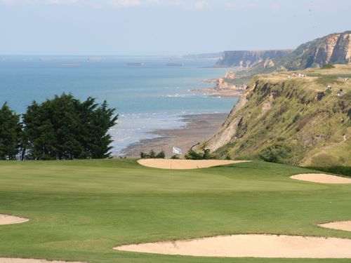 Frankrijk Normandie Golfbaan Omahabeach Green Bunkers Kust 2