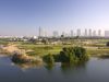 Emirates Faldo Golfbaan Dubai Skyline